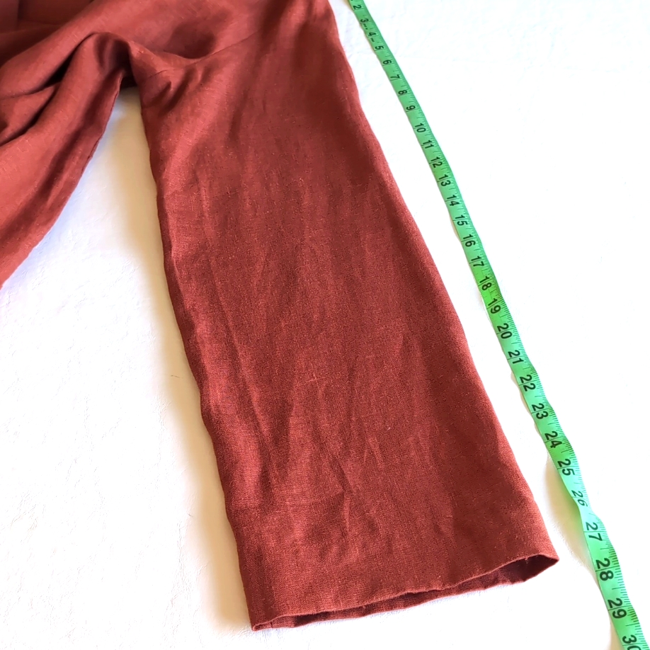 Nich Linen Kimono Wrap Long Sleeved Top In Dusty Maroon Colorway Women's Size L — image 5 of 8